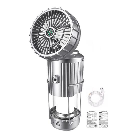 5-in-1 Portable LED Camping Lantern with Fan Bluetooth-compatible Speaker Solar