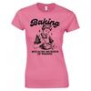 Baking Because Murder Is Wrong Ladies Skinny Fit Tshirt