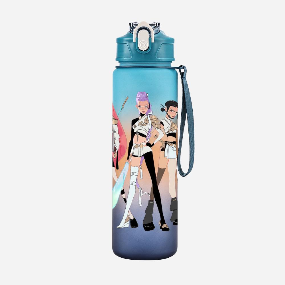 Cartoon K-Pop Demon Hunters Printed 750Ml Water Bottle Large Capacity Drinking Cup Portable Outdoor Sports Water Cup Children Gift