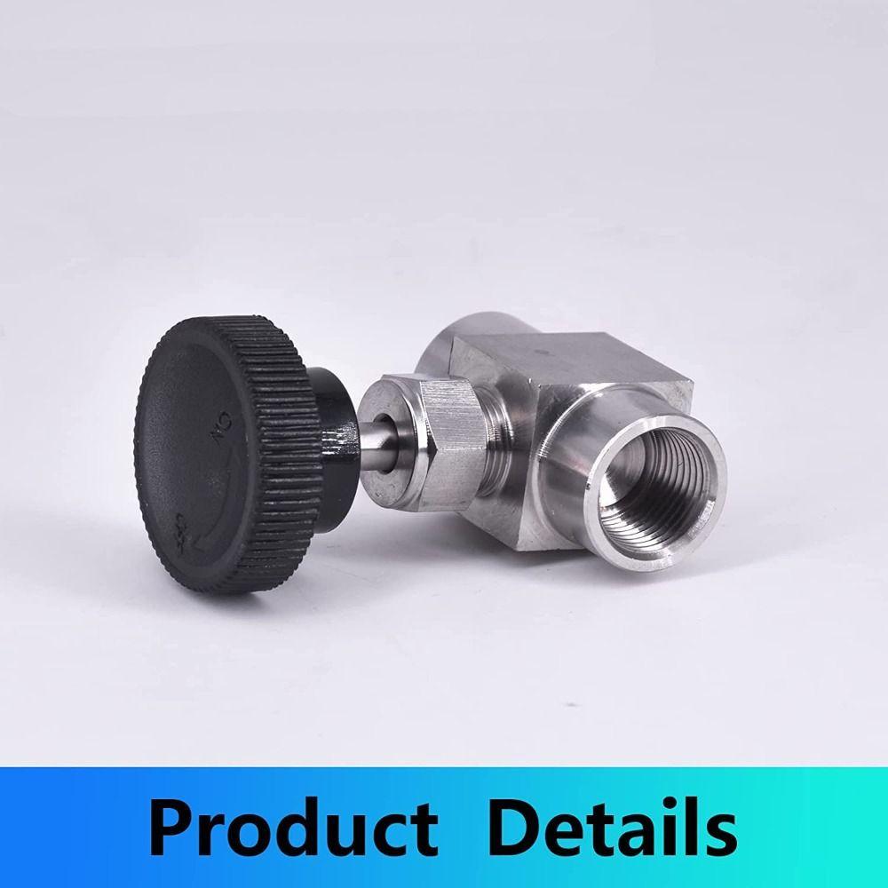 Игольчатый клапан из нержавеющей стали 304 1/4" NPT Запорный трубный фитинг Трубка для воздуха Ручной клапан Вода Газ Масло