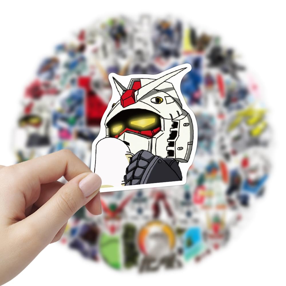 Gundam Sticker Set 50 Pieces Robot Action Figure Robot Sticker Pack Suitable for Laptop Bicycle Helmet Etc.