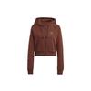 Cropped Track Jacket With Rhinestone Logo Women Jackets Brown HF6768