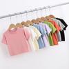 Unisex Kids' Short-Sleeve Summer T-Shirt: Versatile Solid Color, Breathable & Comfortable - Trendy Baby Round Neck Top.