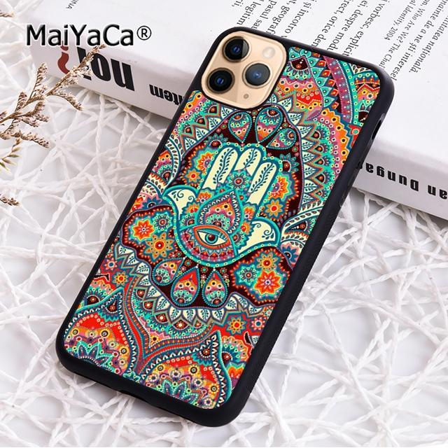 MaiYaCa Амулет Рука Фатимы Психоделический Чехол Для Телефона Для iPhone 17 Air 16 15 plus 11 12 13 14 pro max coque
