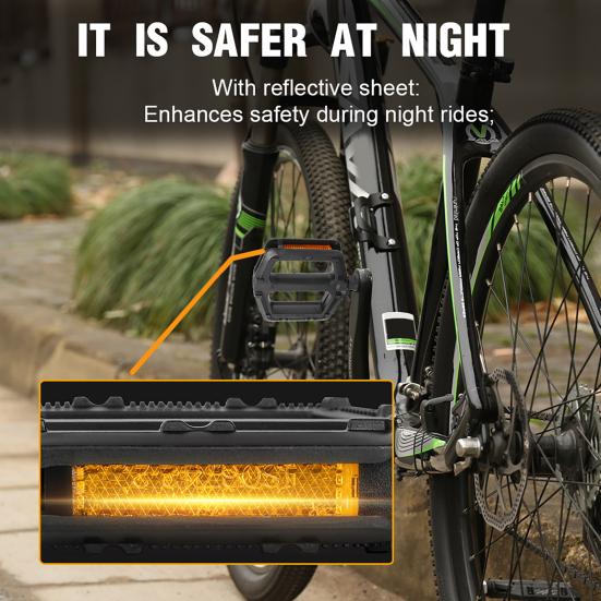 2Pcs Bike Pedal Universal Lightweight Left Right Mountain Road Folding Bicycle Flat Pedal Platform Bike Replacement Accessories