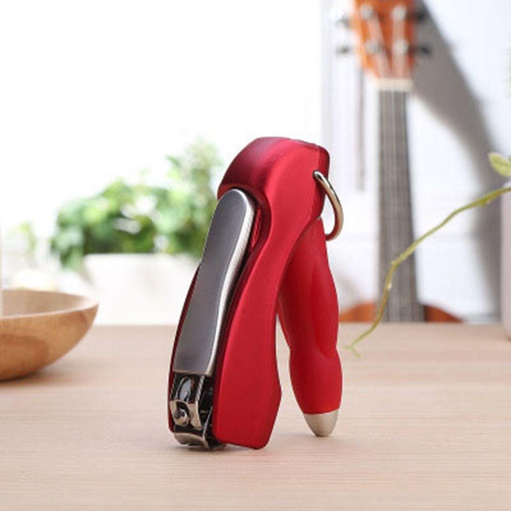 Multifunctional Ballpoint Pen 0.7 Blue Refill Nail Clipper Pen New Keychain Pen