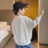 «Свитшот для мальчиков с круглым вырезом в китайском стиле — модный свободный топ весна/осень 2024 года»