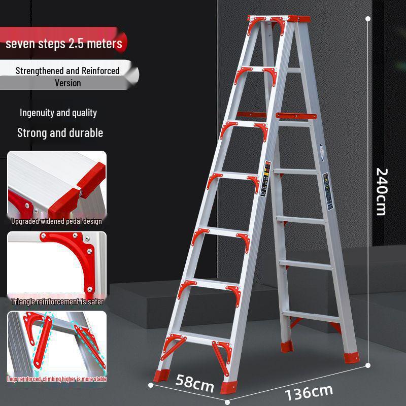 Утолщенная алюминиевая сплавная нескользящая многофункциональная складная стремянка-елочка для дома и сада