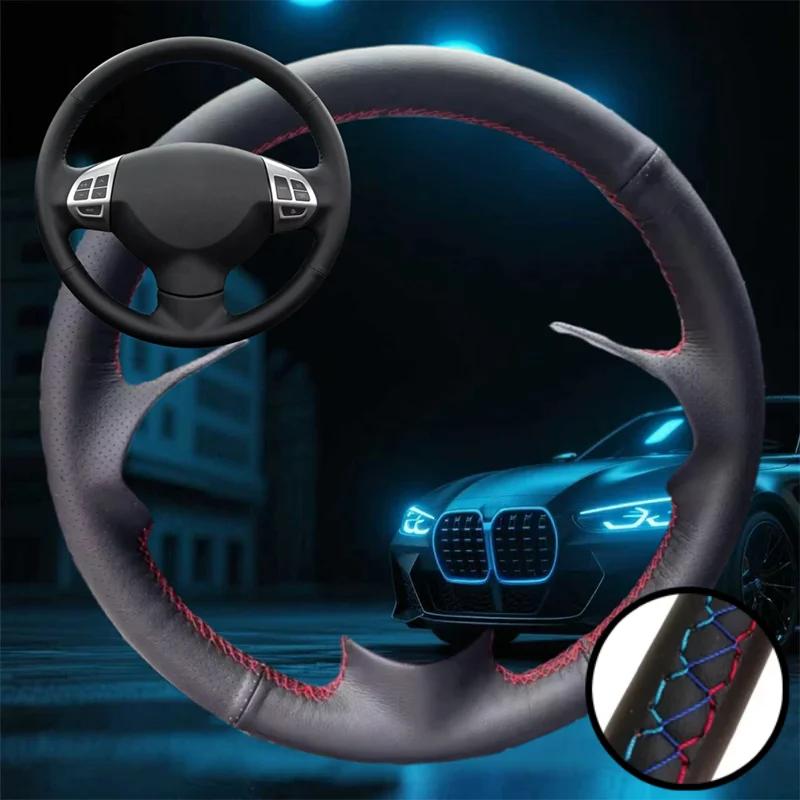 Customized Car Steering Wheel Cover For Mitsubishi Lancer EX 10 Lancer X Outlander Car Accessories Hand-sewn Steering Wrap