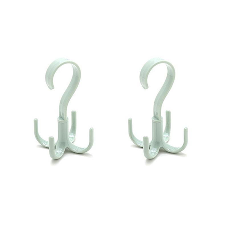 2pcs Rotatable Coat Hooks Four Claw Hooks Hanging Hats Hanging Bags