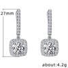 Trendy Square Shape Drop Earrings Brilliant Bridal Engagement Wedding Jewelry Elegant Female Dangle Earring