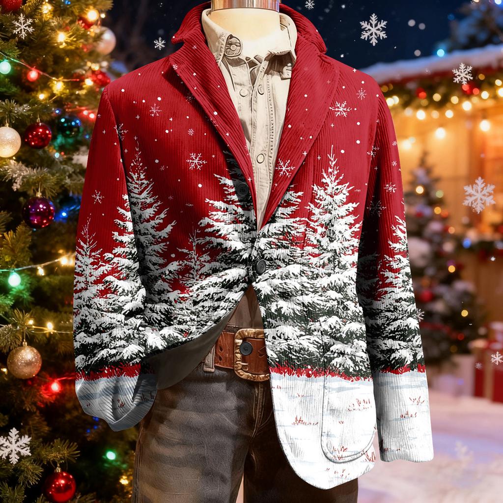 Мужской уродливый рождественский вельветовый теплый карманный пиджак-кардиган, мужской повседневный костюм
