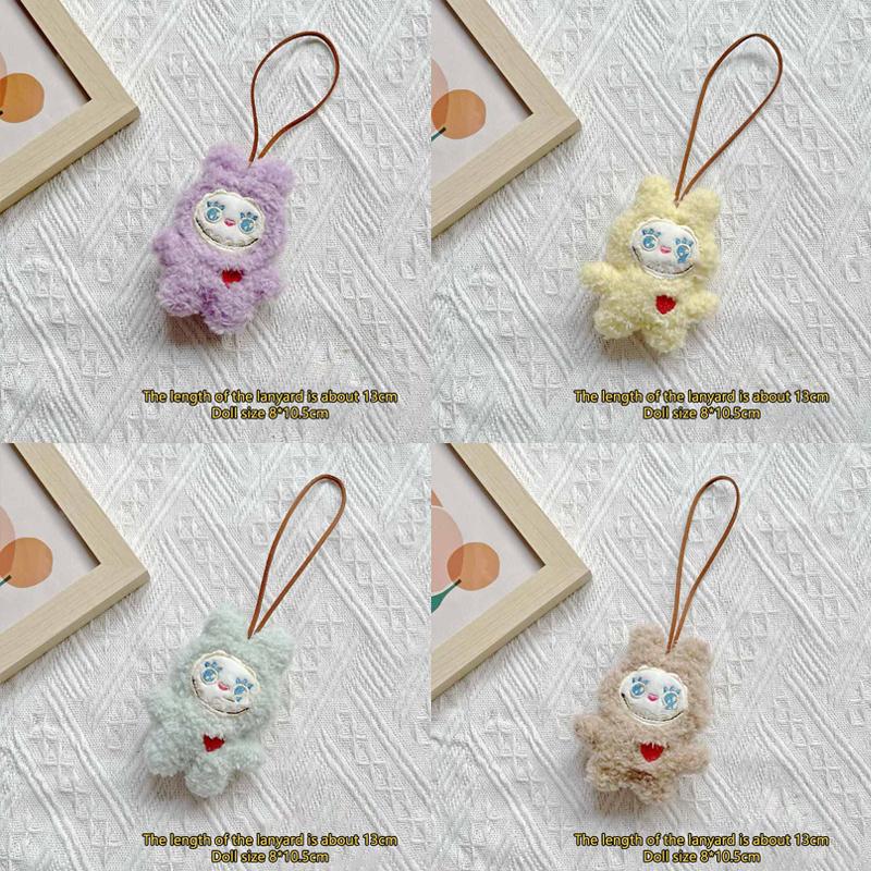 Мультяшный плюшевый монстр Лабубу Писк Кейчиан Имя Наклейка Анти-потеряшка Бирка для багажа Подвеска Украшение для рюкзака Аксессуары Подарки