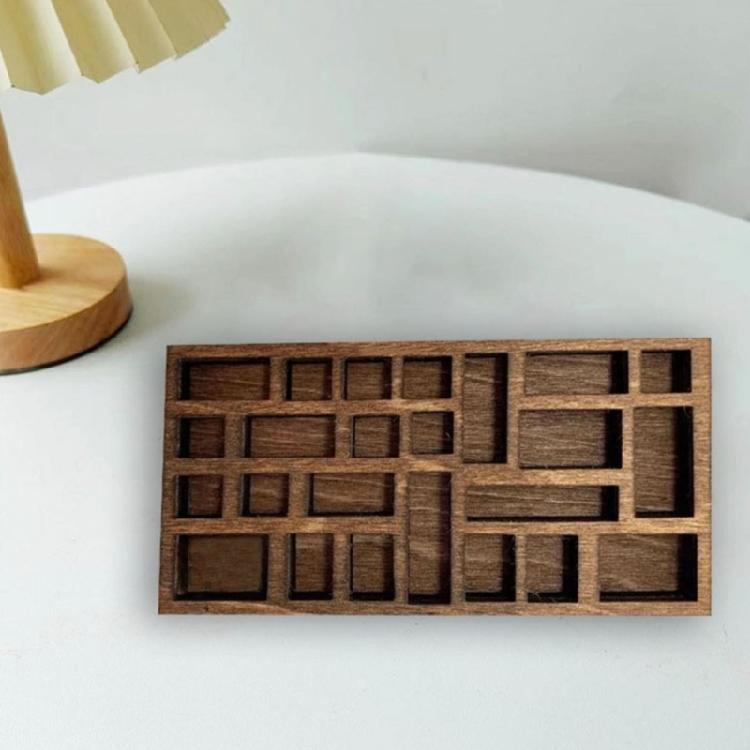 Модная миниатюрная деревянная полка-витрина для безделушек Карманный хрустальный ящик Портативный держатель для украшений для мужчин и женщин