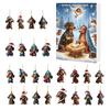 Christmas Dachshund Advent Calendar 2025 Xmas Countdown Calendar 2D Cartoon Dachshund Hanging Decorations Happy New Year Gift for Kids