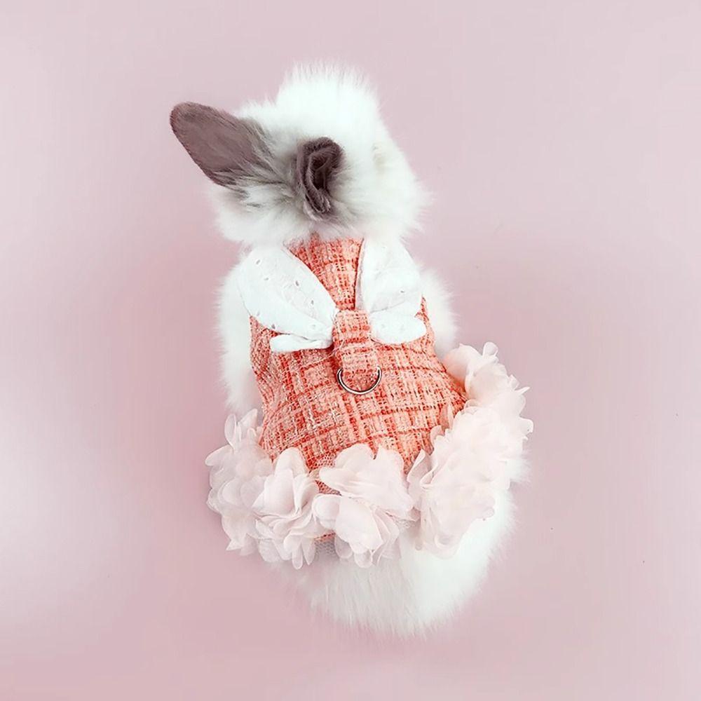 With Traction Leash Guinea Pigs Clothes Princess Style Pet Harnesses and Leash Set Little Animals