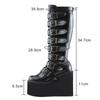 Brand Design Female Wedges High Heels Thigh High Boots Fashion Black Platform Boots Women 2025 Gothic Cosplay Shoes Woman Mujer