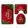 Christmas Household Bathroom Shower Curtain Four-Piece Bathroom Non-Slip Door Mat Bedroom Living Room Floor Mat Carpet