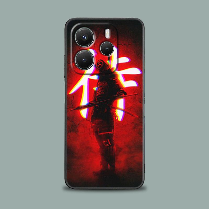 Чехол для телефона для Xiaomi Redmi 15C 14C 12C 13C 4G Redmi Note 15 14 13 12 11 10 Pro Plus 12S Мягкий чехол Японское искусство Самурай Ниндзя