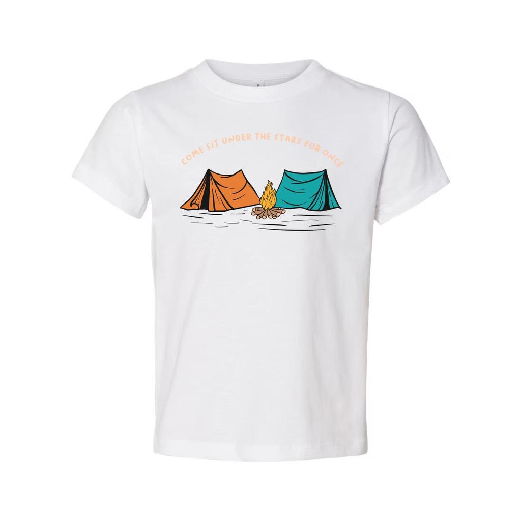Unisex Outdoor Camping Tee With Tents And Campfire