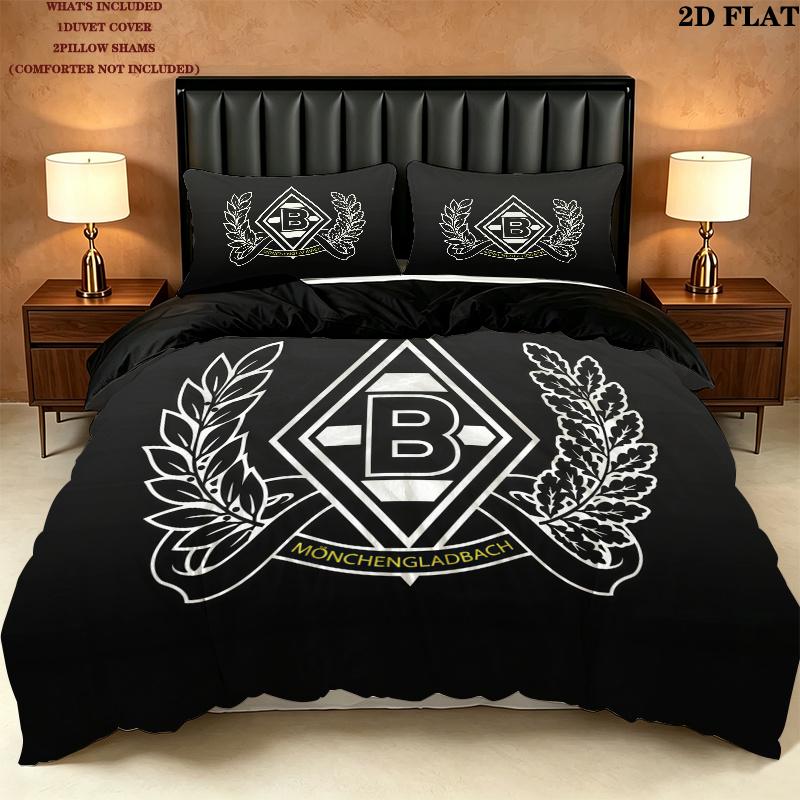 Borussia Mönchengladbach Pattern Bedding Quilt Set Home Decoration Gift (1 * duvet cover + 2 * pillowcase without core)