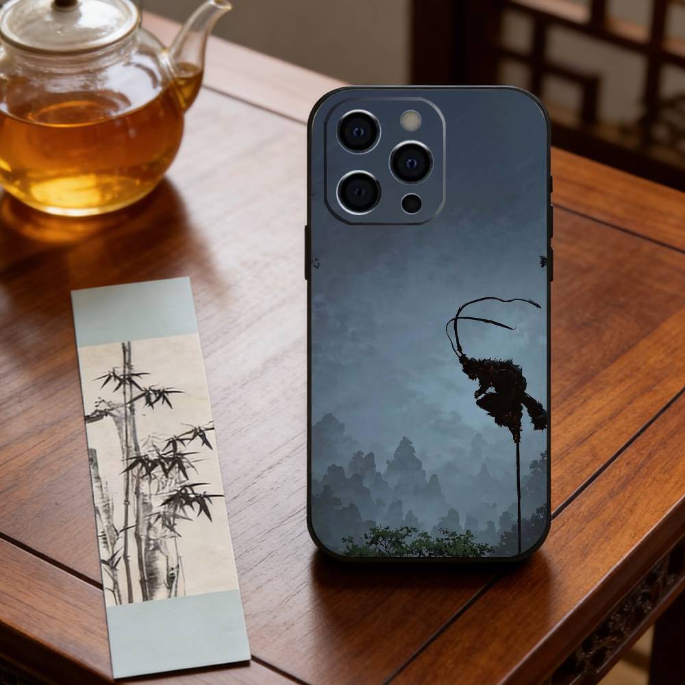 Чехол для телефона Black Myth WuKong Для iPhone 17, 16, 15, 14, 13, 12, 11 Plus, Pro Max, Другие Мягкий Черный Чехол