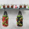 3 Pcs 3 Gallon Hanging Strawberry Planter Breathable Felt Material Tomato Grow Bag Garden Upside-Down Vegetable Planting Bags