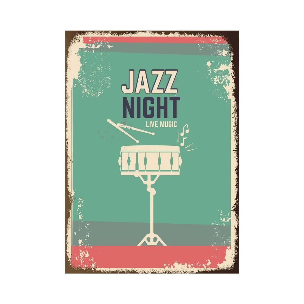 Vintage Tin Signs Decor Rock Music Metal Posters Retro Guitar Rock Party Metal Plates Room Wall Art for Bar Pub Club