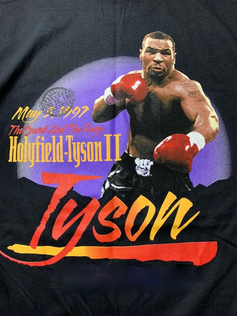 Vintage 90s Mike Tyson VS Holyfield TShirt TShirt Summer Cotton Short Sleeve ONeck Unisexs T Shirt New S3XL