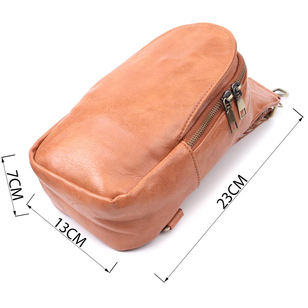 Interesting Shoulder Bag In a Fashionable Color Made of Eco-leather VINTAGE Bag 22793 Red