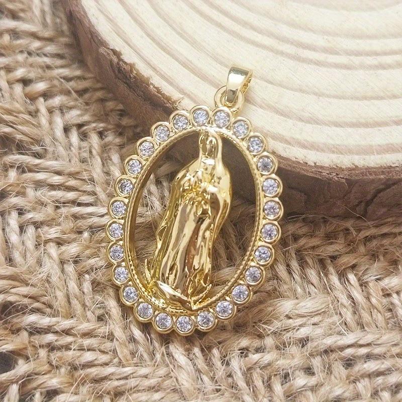 European and American Fashion Virgin Mary Pendant Necklace for Women Lucky Amulet Christian Religious Jewelry Accessories Gift