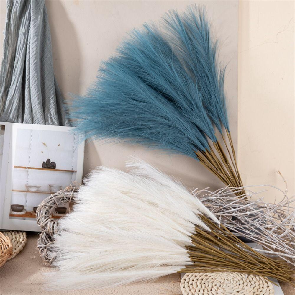 10PCS/Set 55CM Fluffy Pampas Grass DIY Fake Plant Reed Simple Artificial Plants  Wedding Party