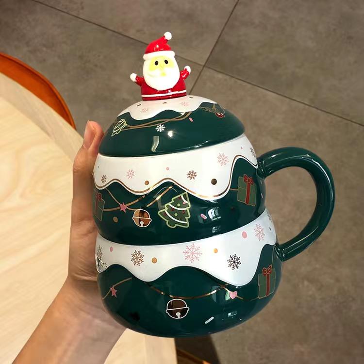 Рождественская кружка, индивидуальная творческая кружка в форме рождественской елки, керамическая чашка, чашка для воды, Рождественский подарок