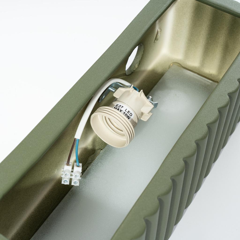 Rigata ceramic wall lamp, olive green
