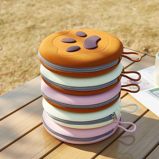 Складные миски для собак Портативная кормушка для питомцев 2-в-1 Складная миска для еды и воды для собак Складная силиконовая кормушка для путешествий, кемпинга, прогулок