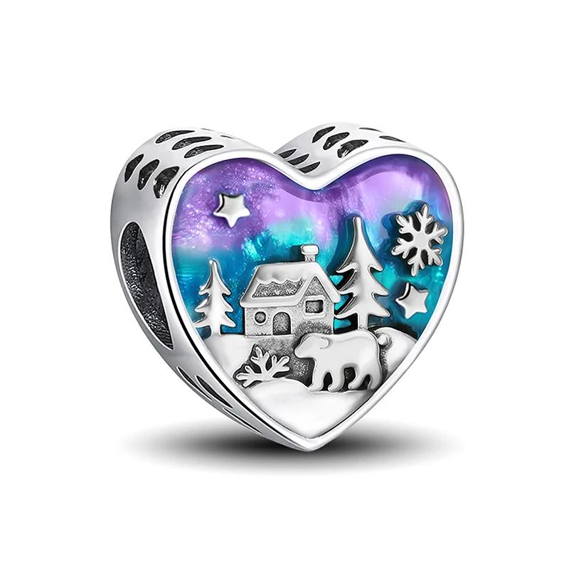 Медь Белый медведь Снежинка Ежик Зимняя серия Шарм-бусина Подходит для изготовления браслетов своими руками Подарок Высококачественная бижутерия