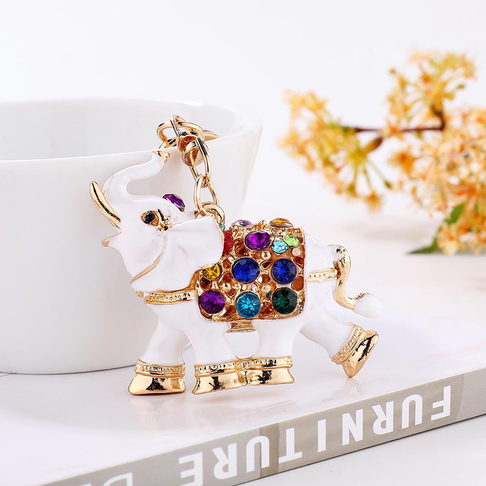 Thai Drip Oil Diamond War Elephant, Creative 3D, Elephant Car Keychain, Pendant, Small Gift