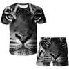 Boys Girls Tiger Clothes Sets Summer Cute T Shirts Short Pants 1-14 Year 2pcs Clothing Suits Kids Fashion Casual Costume Outfits