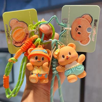Милый брелок для ключей Butterbear, сумка, подвеска, аксессуары, милый мультяшный брелок для автомобиля Butter Bear