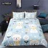 Luxury 3D Cartoon Cats Print Home Living Comfortable Duvet Cover Pillowcase Kid Bedding Set Queen and King EU/US/AU/UK Size