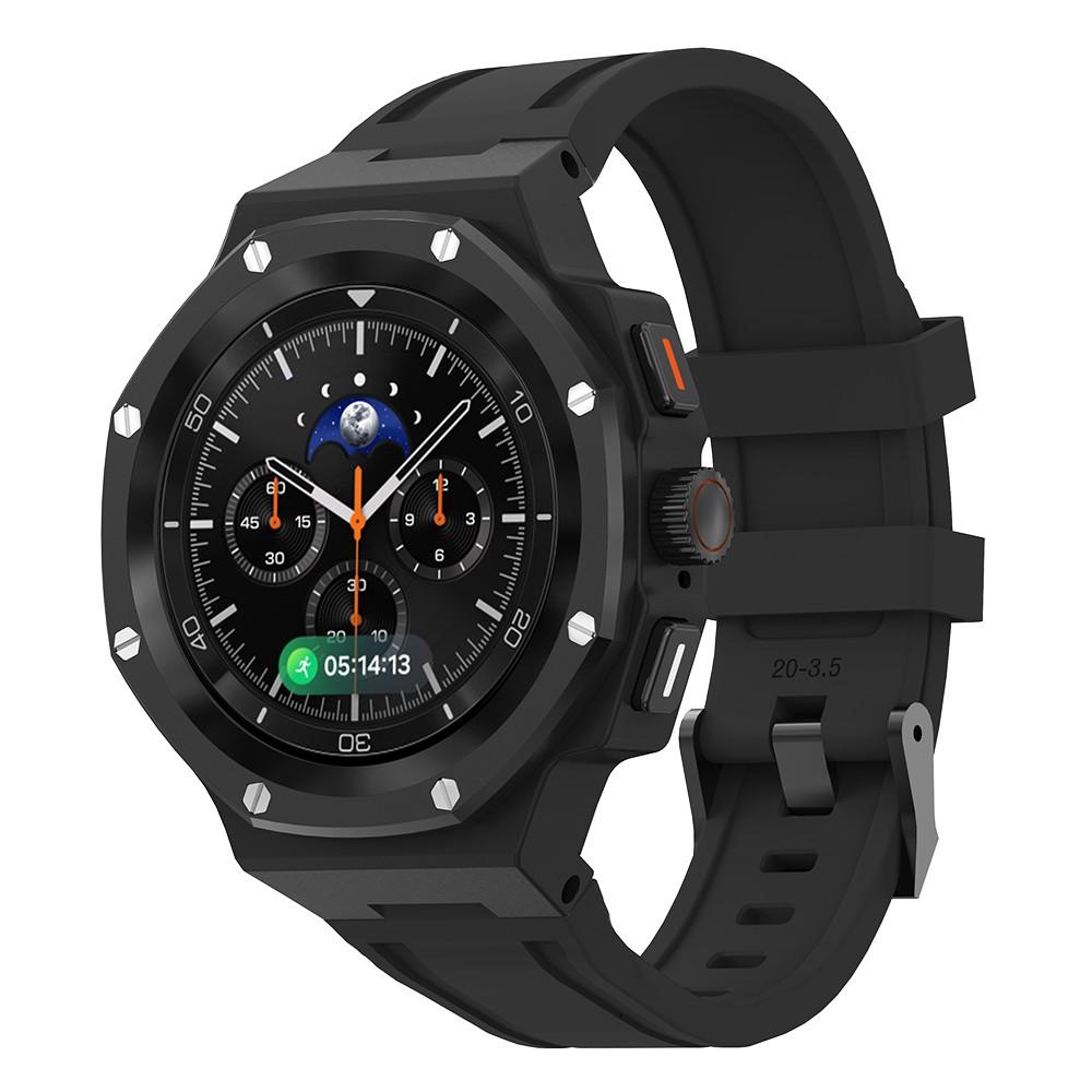 Металлическая рамка Мод-комплект Корпус для Samsung Galaxy Watch 8 40 мм 44 мм Стальной и резиновый ремешок Чехол для Galaxy Watch 8 Classic 46 мм Комплект для переделки