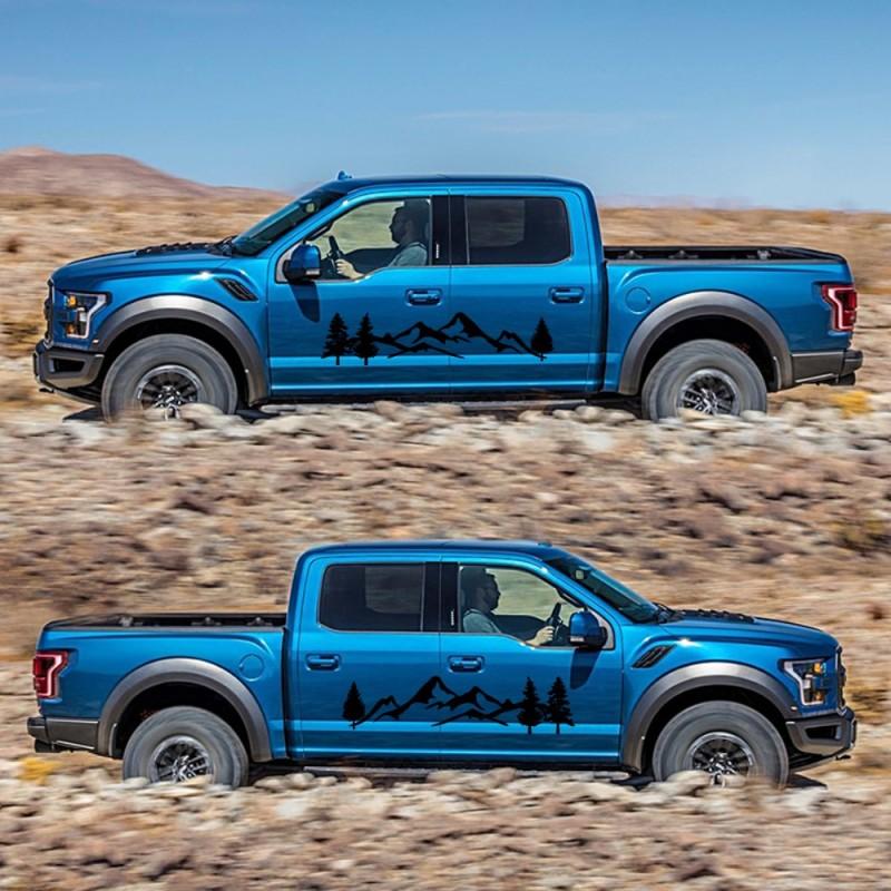 2 шт. автомобильные наклейки дерево горный автомобиль декор ПЭТ лес наклейка 150*30 см авто наклейка для внедорожника RV Offroad