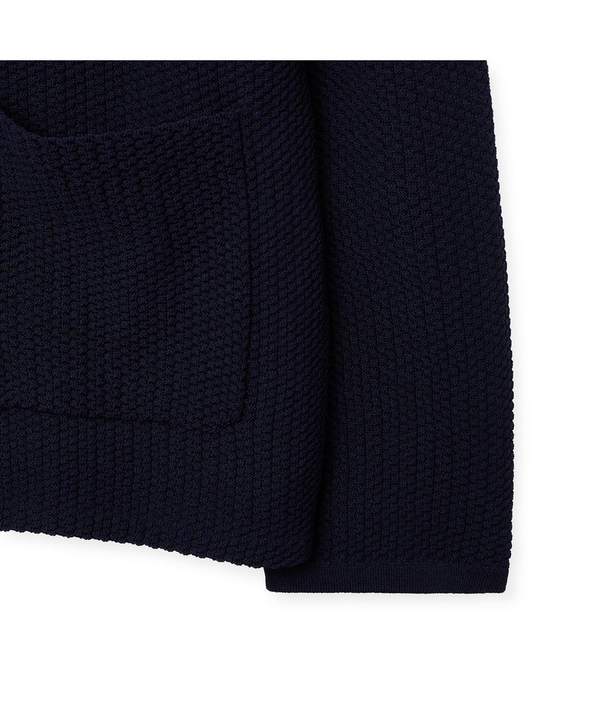IOLO Waffle Peaked Knit Jacket_Navy