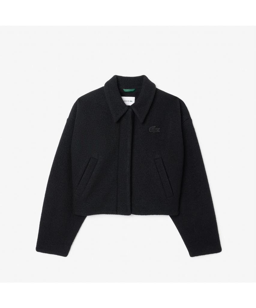Lacoste Women'S Wool Collared Crop Jacket Bf8021-54N 031