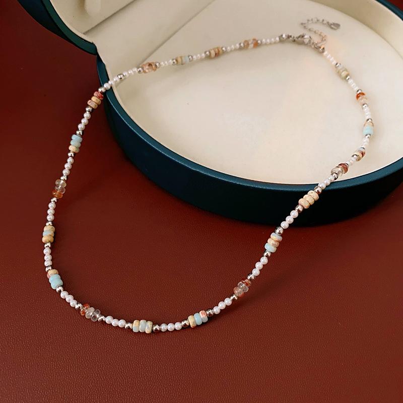 Korean temperament love butterfly pearl fringed necklace fashion collarbone chain versatile item decoration