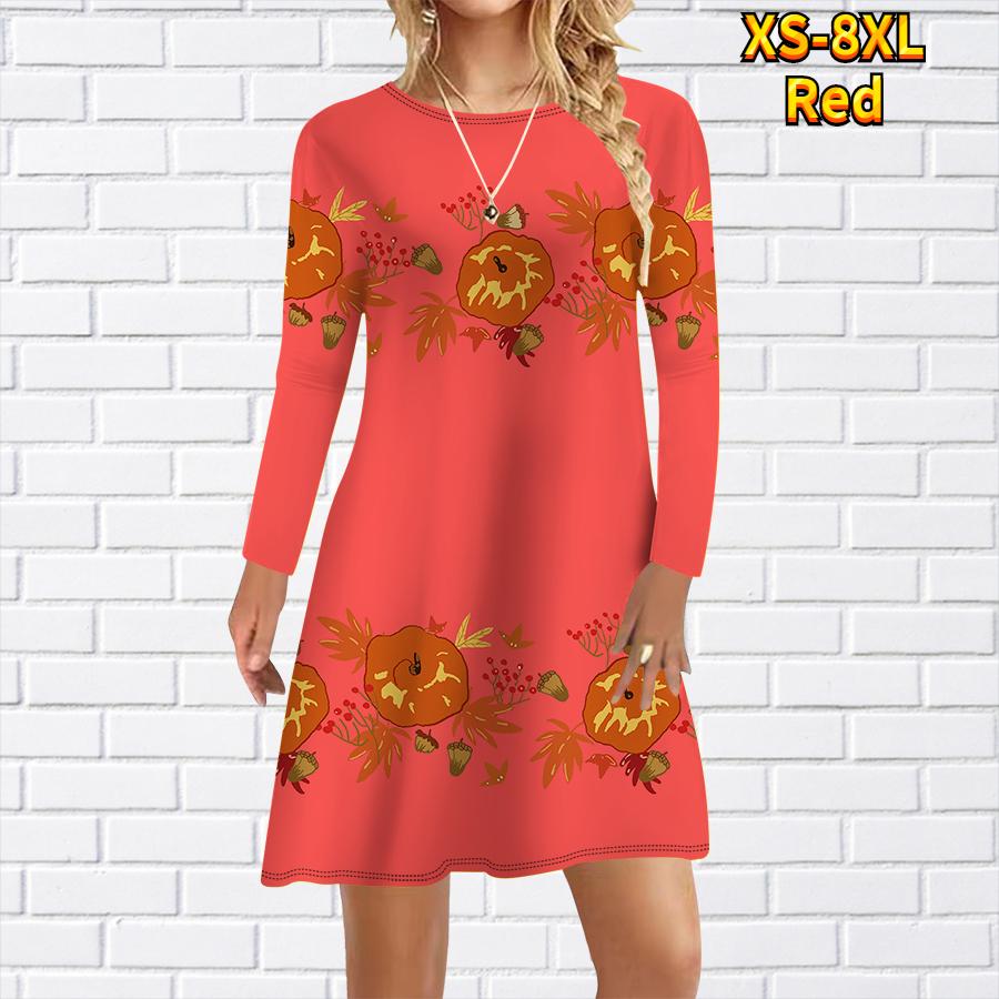 Женское повседневное платье с рисунком из мультфильма, оранжевые платья с принтом для женщин, платье с круглым вырезом и коротким рукавом, размер плюс