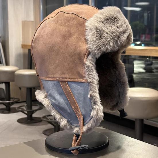 Шапка Лей Фэн с регулируемой плюшевой подкладкой, всесторонняя тепловая защита, шапка с защитой ушей, ветрозащитная, водоотталкивающая, зимняя шапка