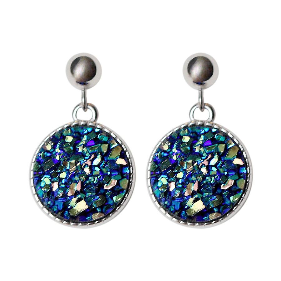 Серьги-звезды для женщин Серьги в виде голубого звездного неба Новые модные серьги-подвески для женщин