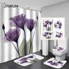 JINRUN Bathroom Thickened Waterproof Curtain Mildew Proof Shower Curtain Shower Partition Curtain Shower Curtain Bathroom Curtain Free Perforation