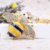 Fashion Pendant Insect Cute Little Bee Alloy Rhinestone Jewelry Car Woman Bag Ring Bag Charm